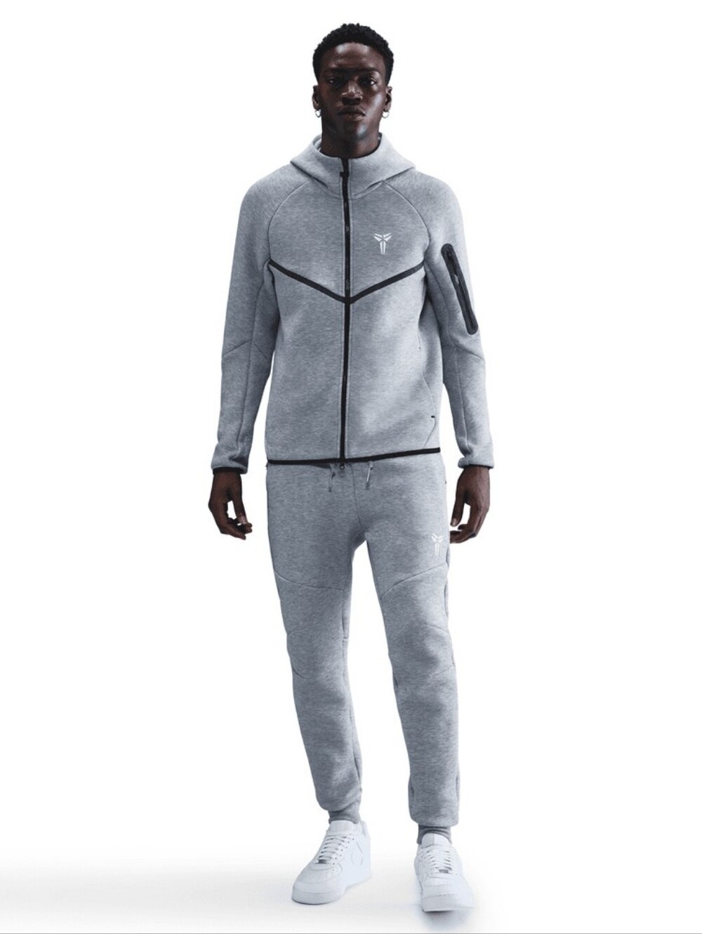 Nike Kobe Tech Fleece Full-Zip Windrunner Jacket Mens Size Small Gray